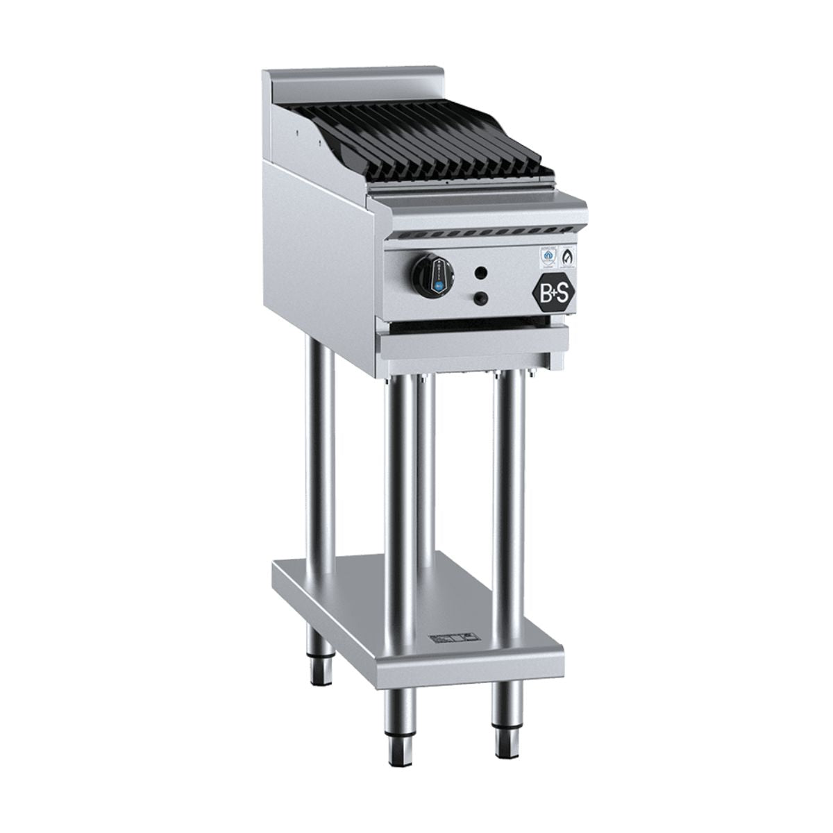 B+S Black CBR-3 300mm Char Broiler on Stand