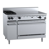 B+S Black OV-SB2-TT9 Combination Oven with Two Open Burners and 900mm Target Top