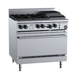 B+S K+ KOV-SB4-CBR3 Combination Oven with Four Open Burners and 300mm Char Broiler