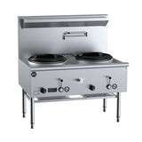 B+S Black UFWWD-2 Two Hole Deluxe Waterless Wok Table