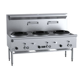 B+S Black UFWWD-3 Three Hole Deluxe Waterless Wok Table