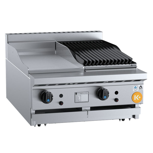 B+S K+ KBT-GRP3-CBR3BM Combination 300mm Grill Plate and 300mm Char Broiler Bench Mounted