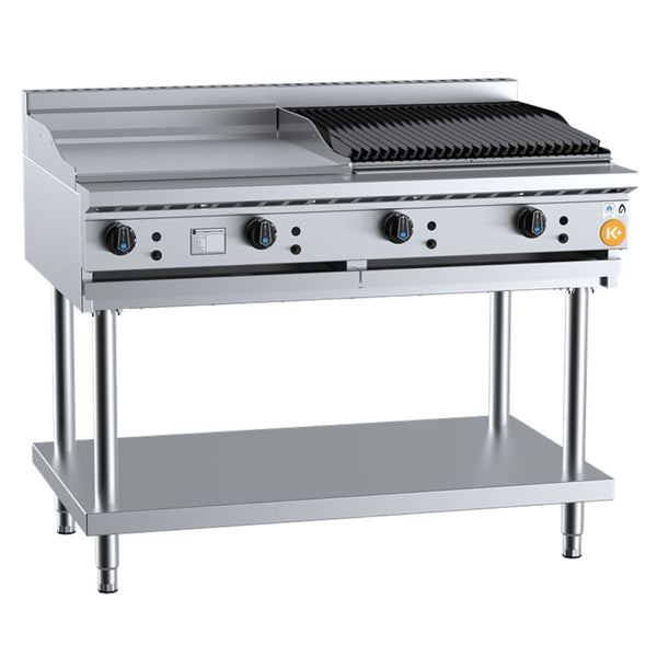 B+S K+ KBT-GRP6-CBR6 Combination 600mm Grill Plate and 600mm Char Broiler on Stand