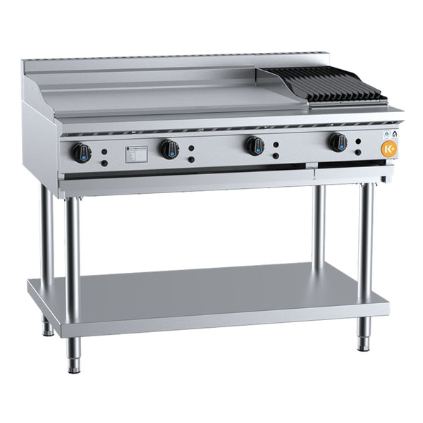 B+S K+ KBT-GRP9-CBR3 Combination 900mm Grill Plate and 300mm Char Broiler on Stand