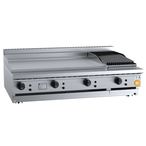 B+S K+ KBT-GRP9-CBR3BM Combination 900mm Grill Plate and 300mm Char Broiler Bench Mounted