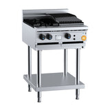 B+S K+ KBT-SB2-CBR3 Combination Two Open Burners and 300mm Char Broiler on Stand