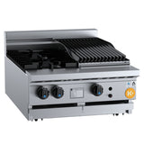 B+S K+ KBT-SB2-CBR3BM Combination Two Open Burners and 300mm Char Broiler Bench Mounted