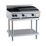 B+S K+ KBT-SB2-CBR6 Combination Two Open Burners and 600mm Char Broiler on Stand
