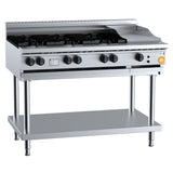 B+S K+ KBT-SB6-GRP3 Combination Six Open Burners and 300mm Grill Plate on Stand