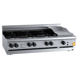 B+S K+ KBT-SB6-GRP3BM Combination Six Open Burners and 300mm Grill Plate Bench Mounted