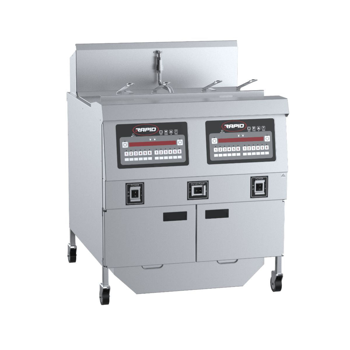 B+S Rapid RF-2E Two Pan Four Basket Electric Fryer 13.5 +13.5 Kilowatt