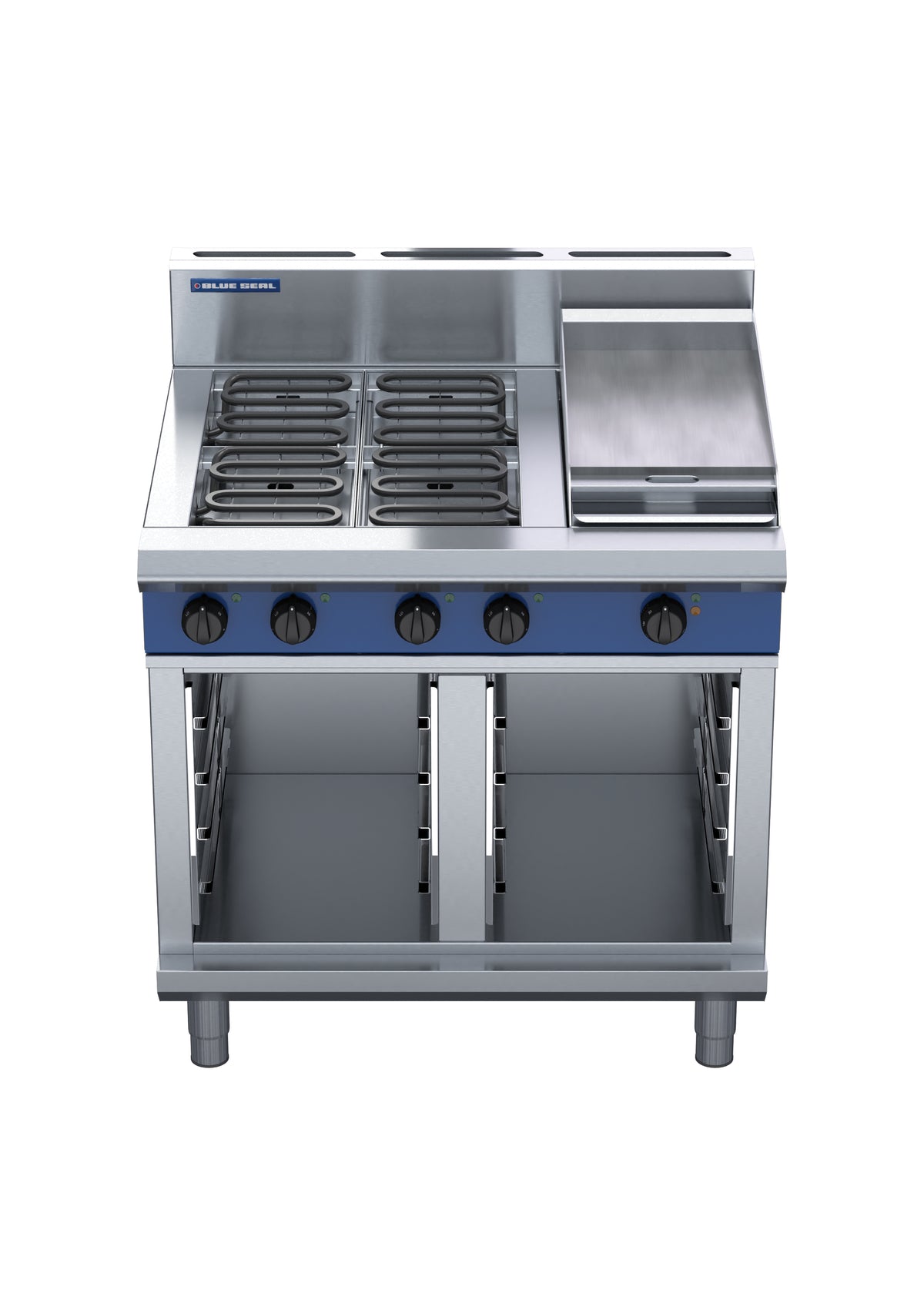 Blue Seal Evolution E516C-CB, 4 Element with 300mm Griddle Cooktop with Cabinet Base