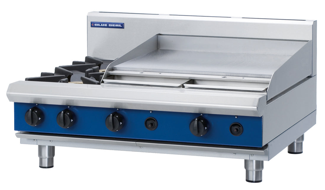 Blue Seal Evolution G516B-B, 2 Burner with 600mm Griddle Cooktop with Bench Base