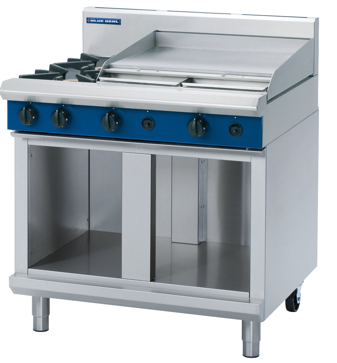 Blue Seal Evolution G516B-CB, 2 Burner with 600mm Griddle Cooktop with Cabinet Base