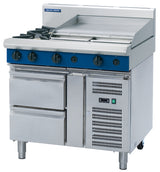 Blue Seal Evolution G516B-RB, 2 Burner with 600mm Griddle Cooktop with Refrigerated Base