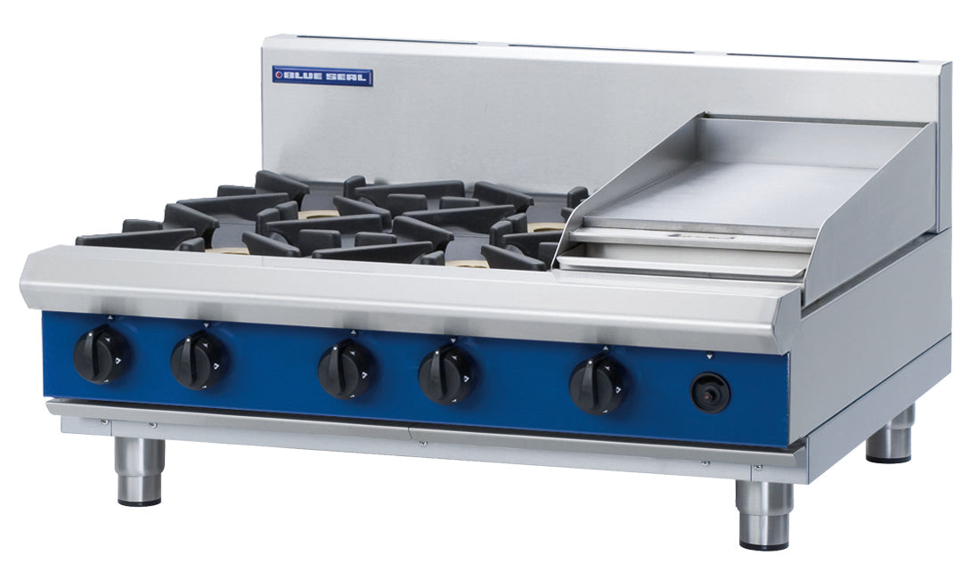 Blue Seal Evolution G516C-B, 4 Burner with 300mm Griddle Cooktop with Bench Base