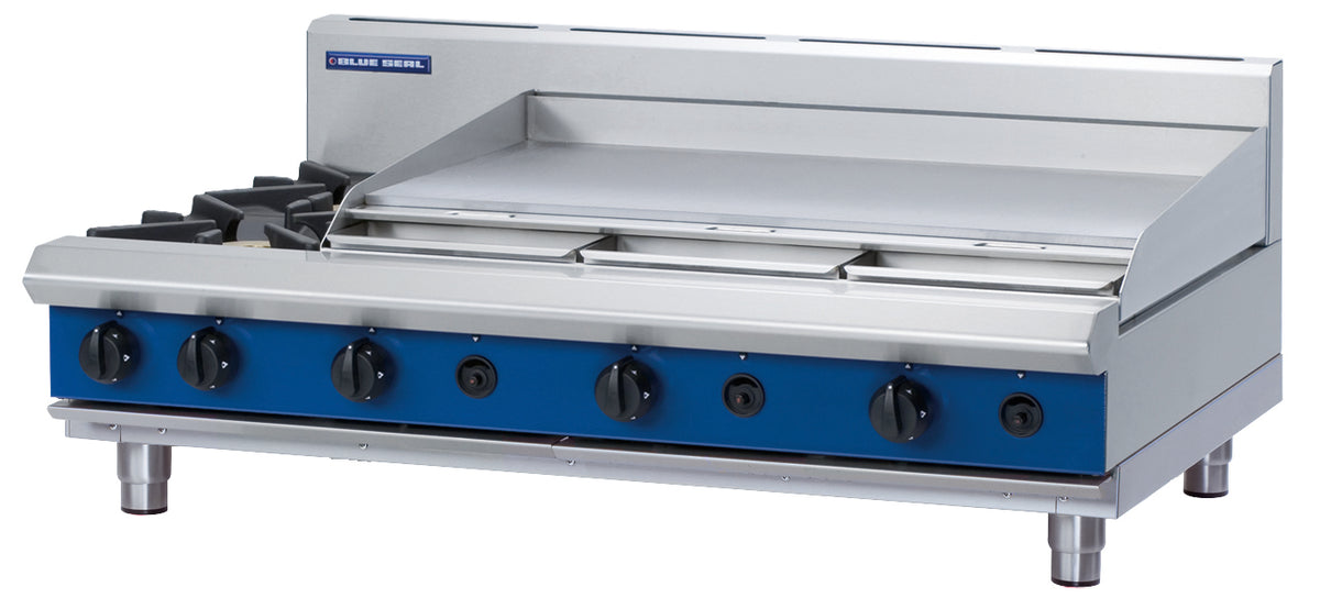 Blue Seal Evolution G518A-B, 2 Burner with 900mm Griddle Cooktop with Bench Base