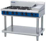 Blue Seal Evolution G518C-LS, 6 Burner with 300mm Griddle Cooktop with Leg Stand