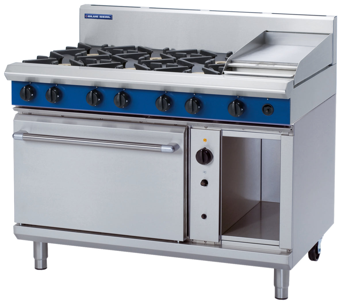 Blue Seal Evolution G58C, 6 Burner with 300mm Griddle Fan-Forced Oven Range
