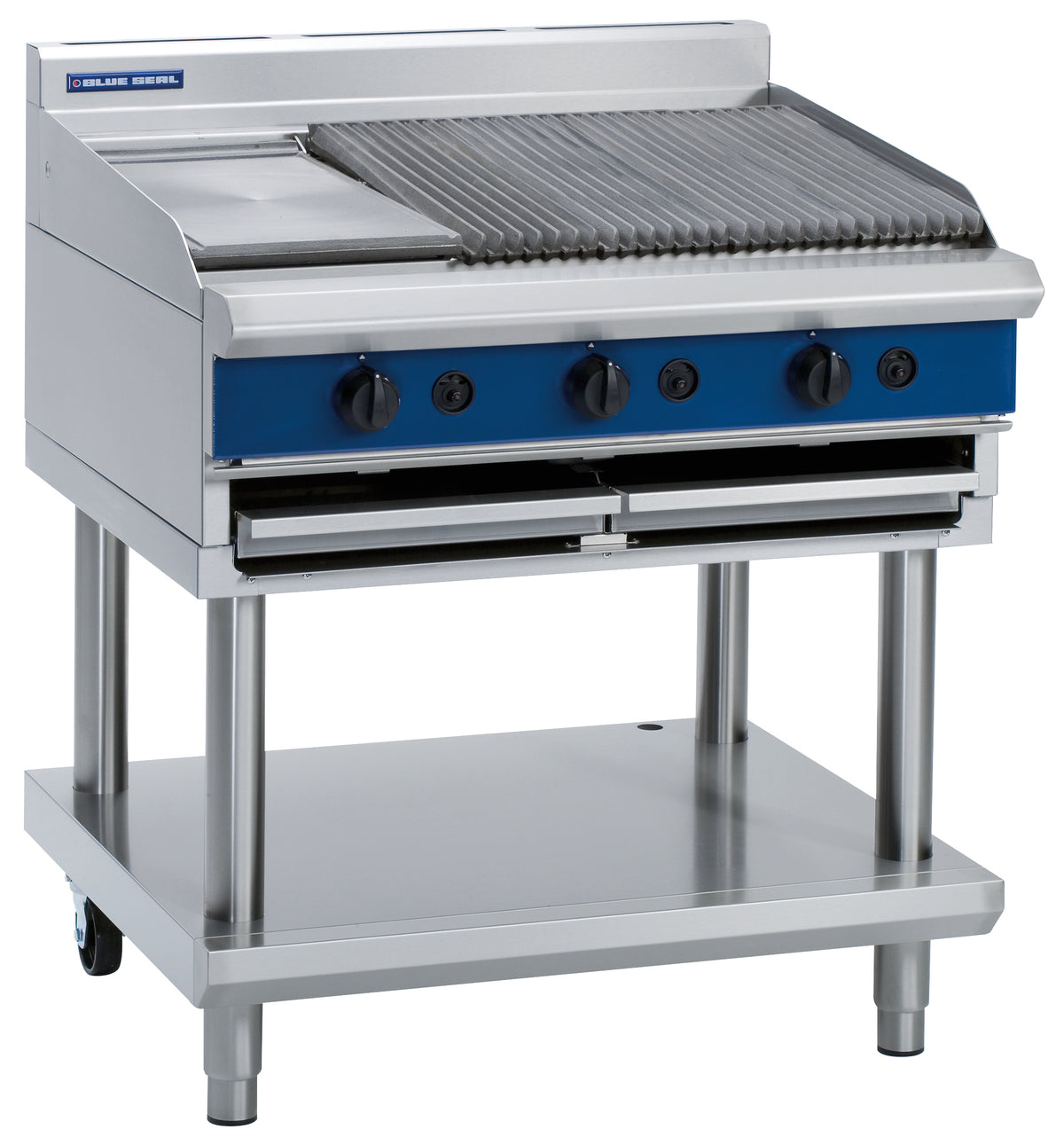 Blue Seal Evolution G596-B, 900mm Char Grill with Bench Base