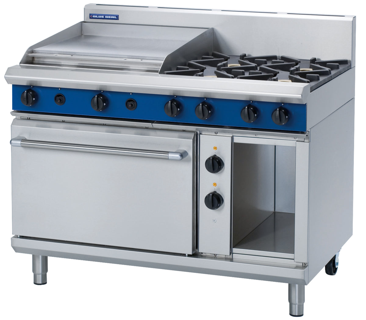 Blue Seal Evolution GE508B, 4 Burner with 600mm Griddle Oven Range