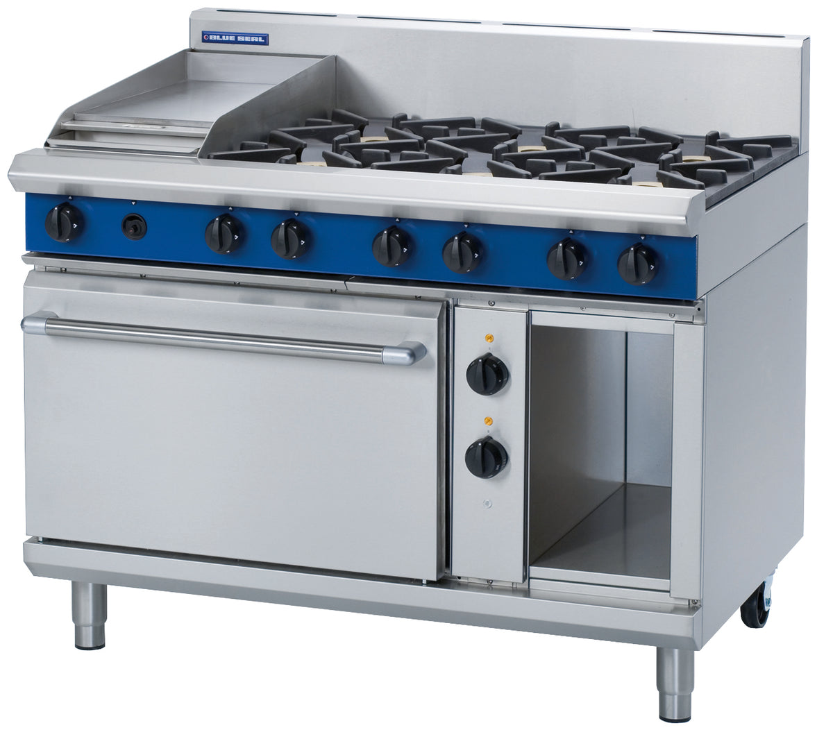 Blue Seal Evolution GE508C, 6 Burner with 300mm Griddle Oven Range