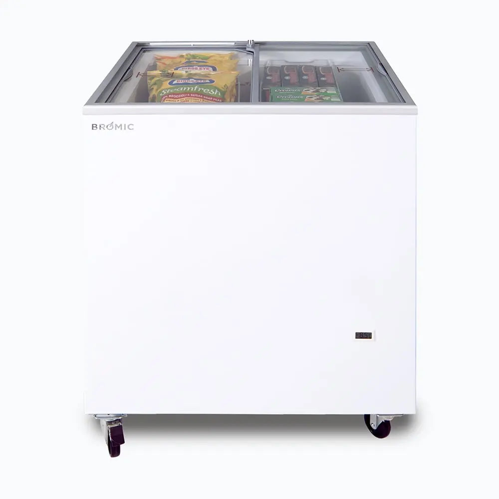 Bromic CF0200FTFG Chest Freezer with Flat Glass Sliding Lid