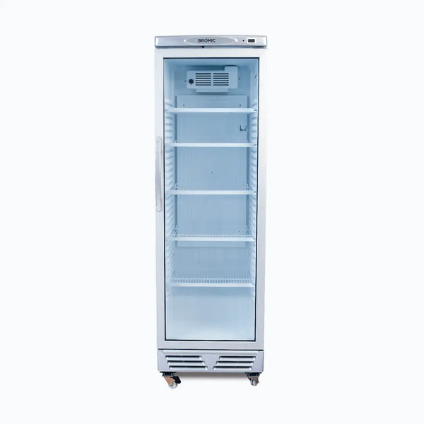 Bromic GM0374 Upright Display Fridge Flat Glass Door 372L