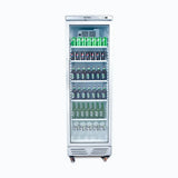 Bromic GM0374L Upright Display Fridge with Lightbox Flat Glass Door 372L
