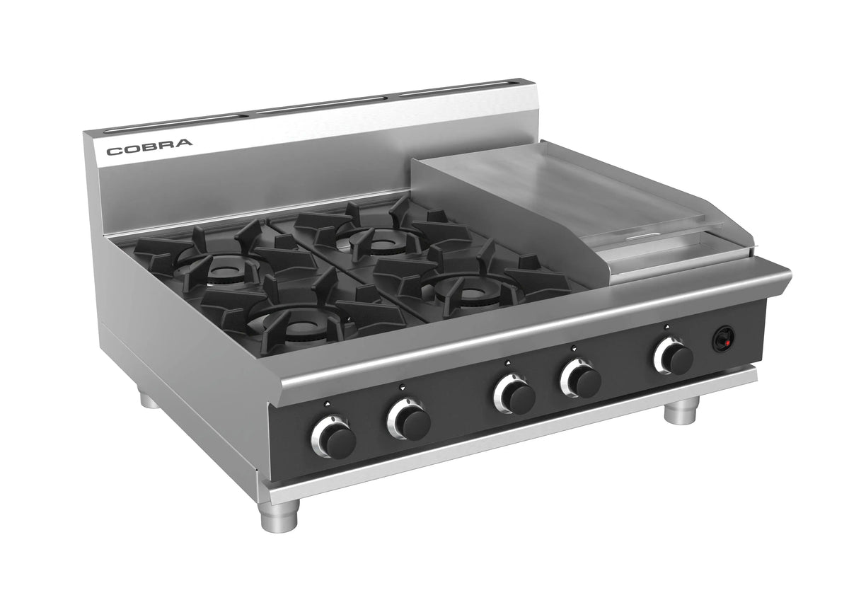 Cobra C9C-B, 4 Burner with 300mm Griddle Cooktop with Bench Base