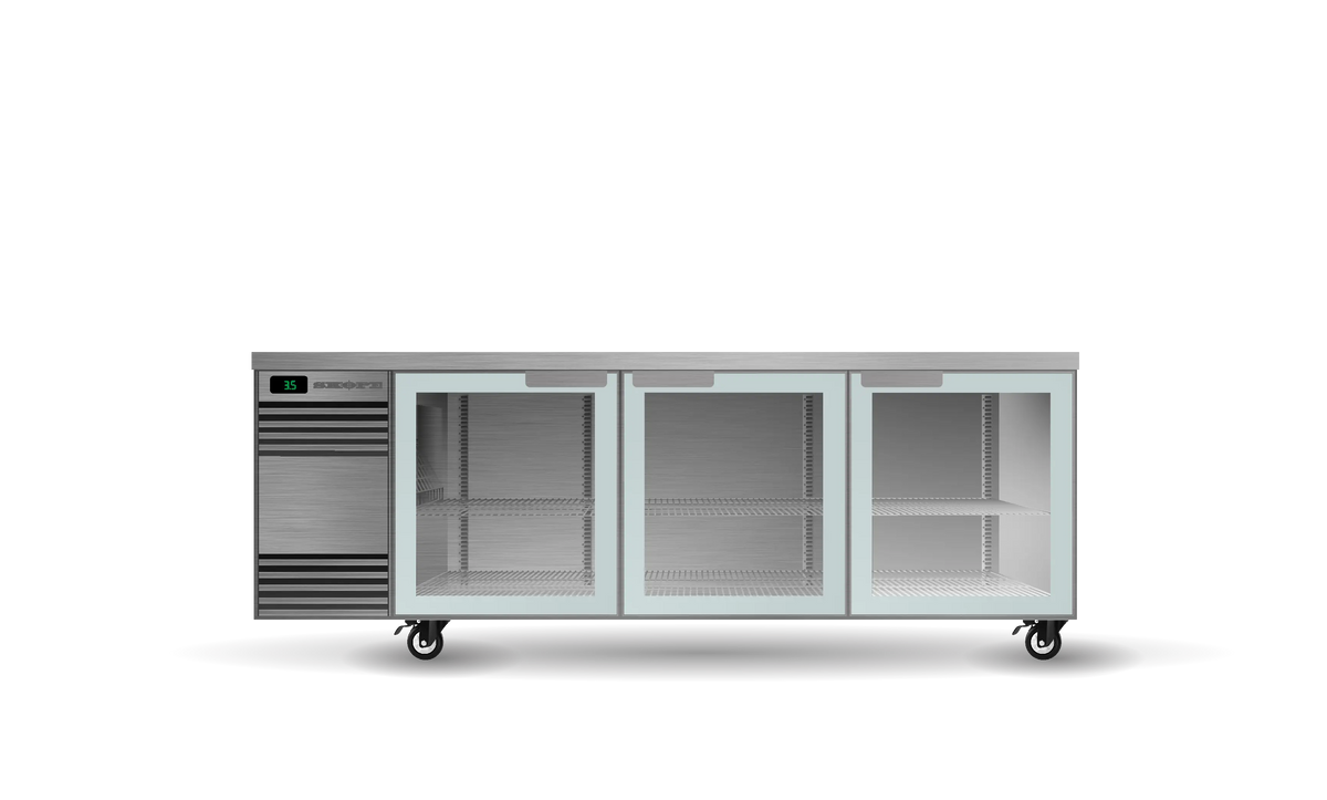 Skope CL.3.GSW BackBar 3 Glass Swing Door CounterLine Fridge