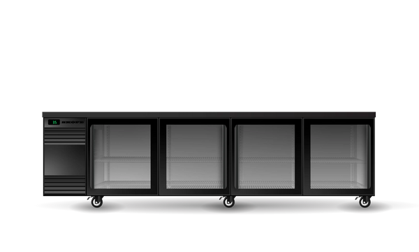 Skope CL.4.GSL, 4 Glass Sliding Door CounterLine Back Bar Fridge