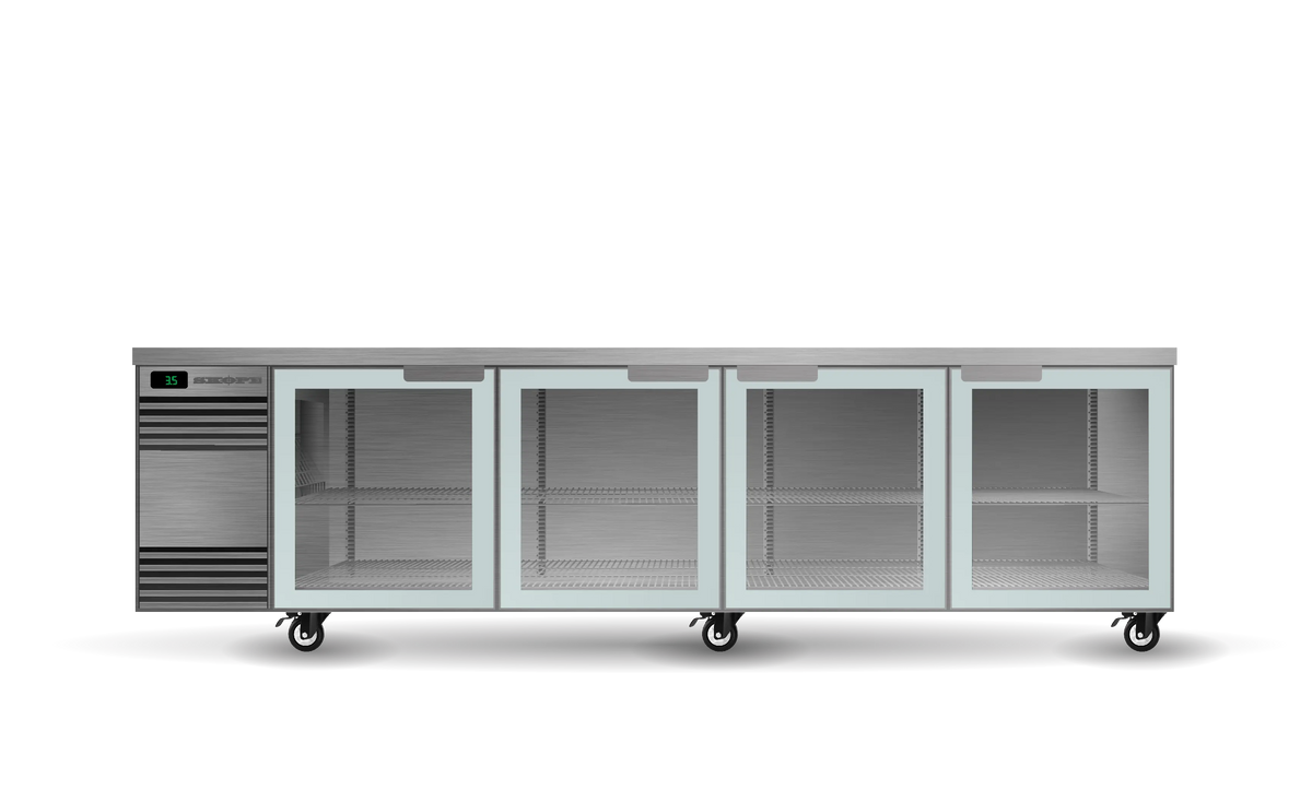 Skope CL.4.GSW BackBar 4 Glass Swing Door CounterLine Fridge