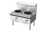 Cobra CW2H-CD, Waterless Wok with 1 Chimney Burner and 1 Duckbill Burner