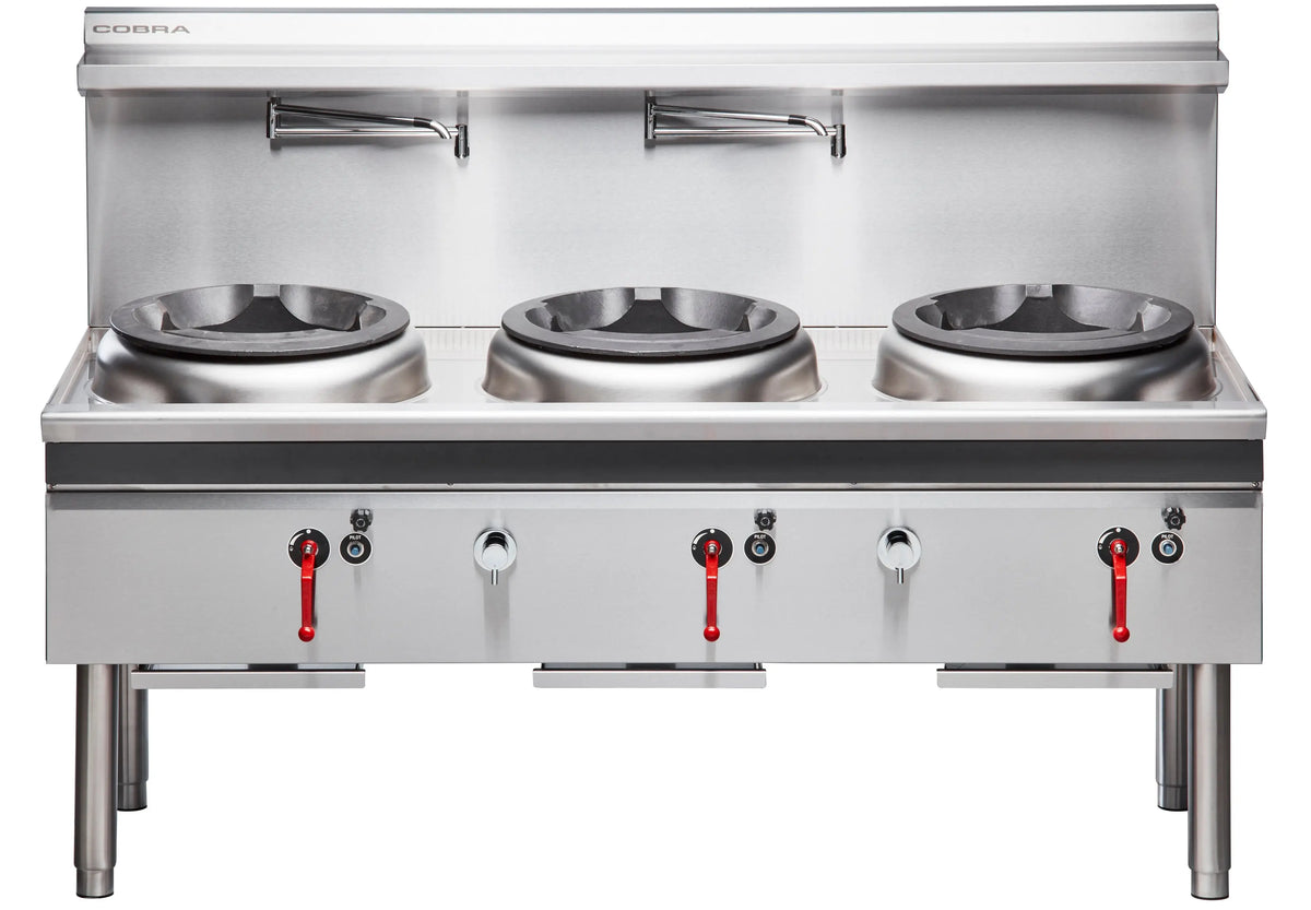 Cobra CW3H-CCC, Waterless Wok with 3 Chimney Burners