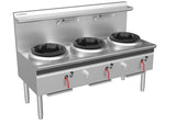 Cobra CW3H-CDD, Waterless Wok with 1 Chimney Burner and 2 Duckbill Burners