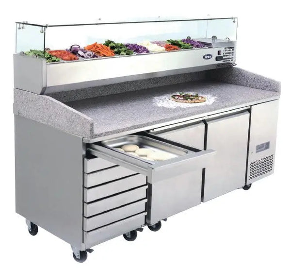 Atosa EPF3480, 2 Door Pizza Table Pizza Prep Fridge 485L