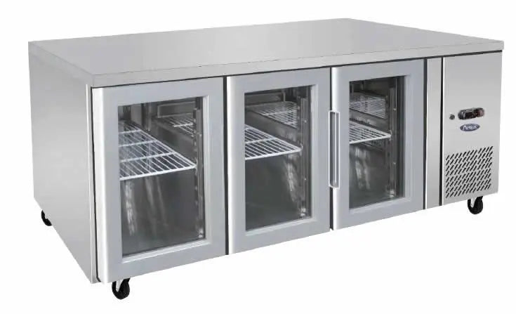 Atosa EPF3731, 3 Glass Door Under Counter Fridge 450L
