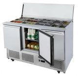 Atosa ESL3850, 3 Door Sliding Lid Saladette Prep Fridge 380L