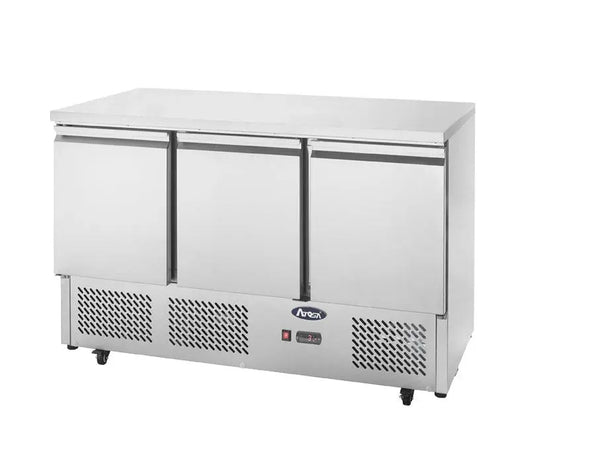 Atosa ESL3851, 3 Door Table Saladette Prep Fridge 380L