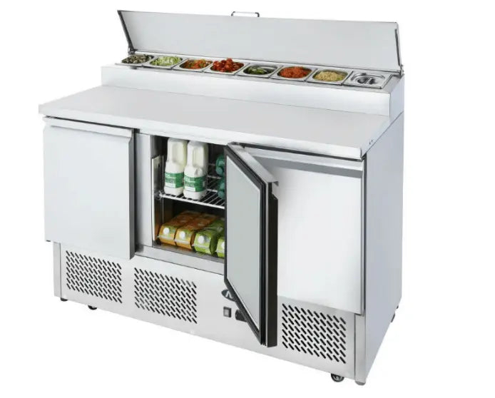 Atosa ESL3853, 3 Door Open Top Saladette Prep Fridge 380L