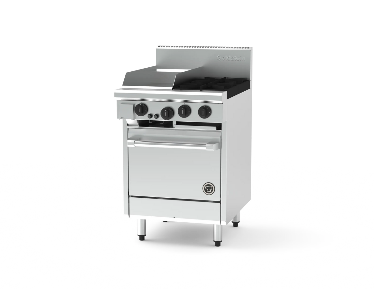 Goldstein 800 PF12G220-X, 2 Burner with 305mm Griddle Oven Range