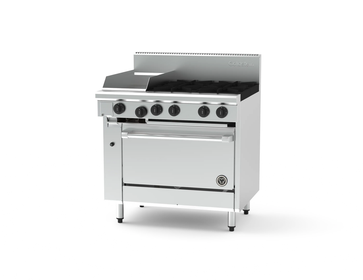 Goldstein 800 PF12G428-X, 4 Burner with 305mm Griddle Oven Range