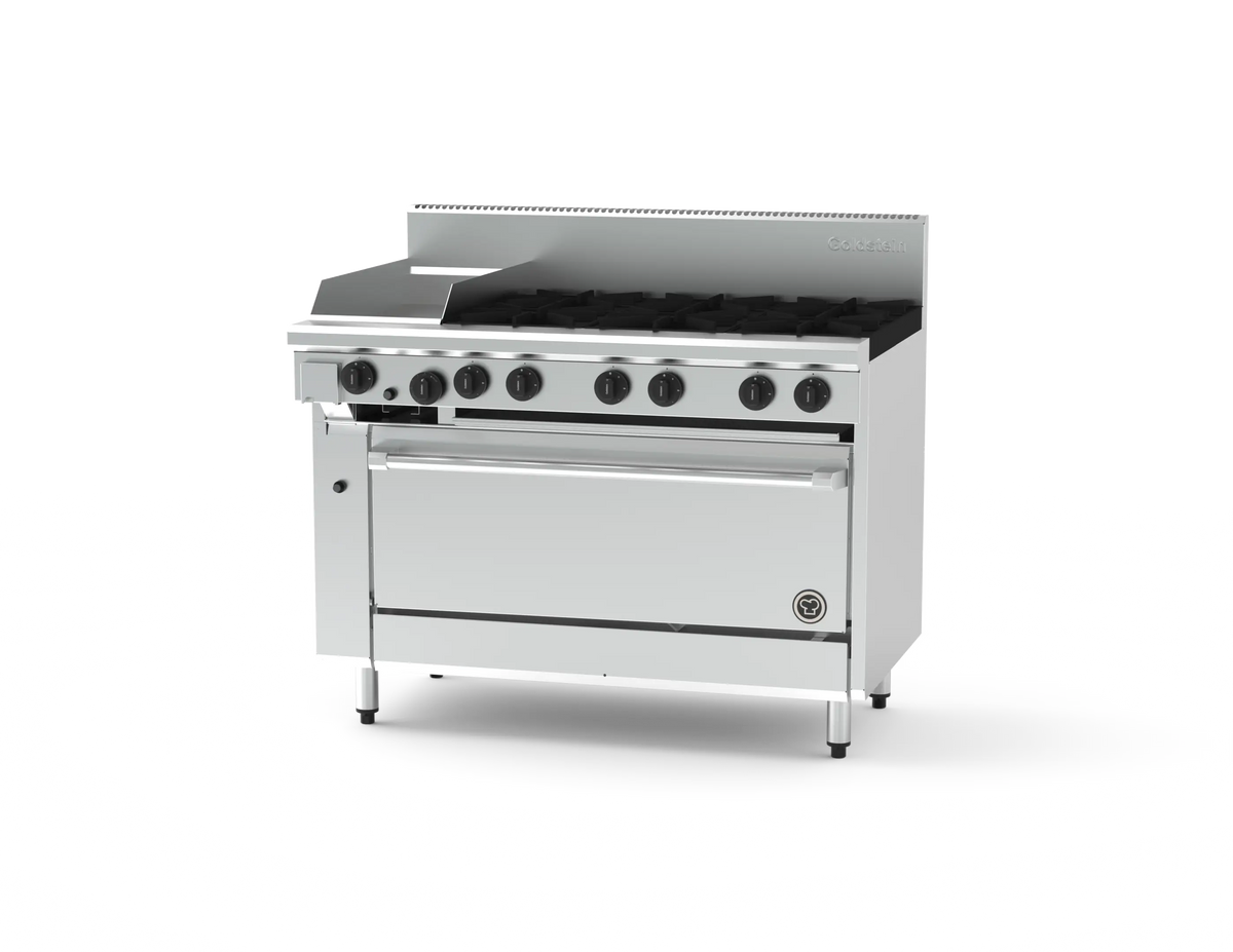 Goldstein 800 PF12G640-X, 6 Burner with 305mm Griddle Oven Range