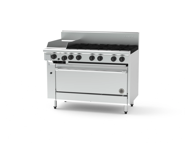 Goldstein 800 PF12G640-X, 6 Burner with 305mm Griddle Oven Range