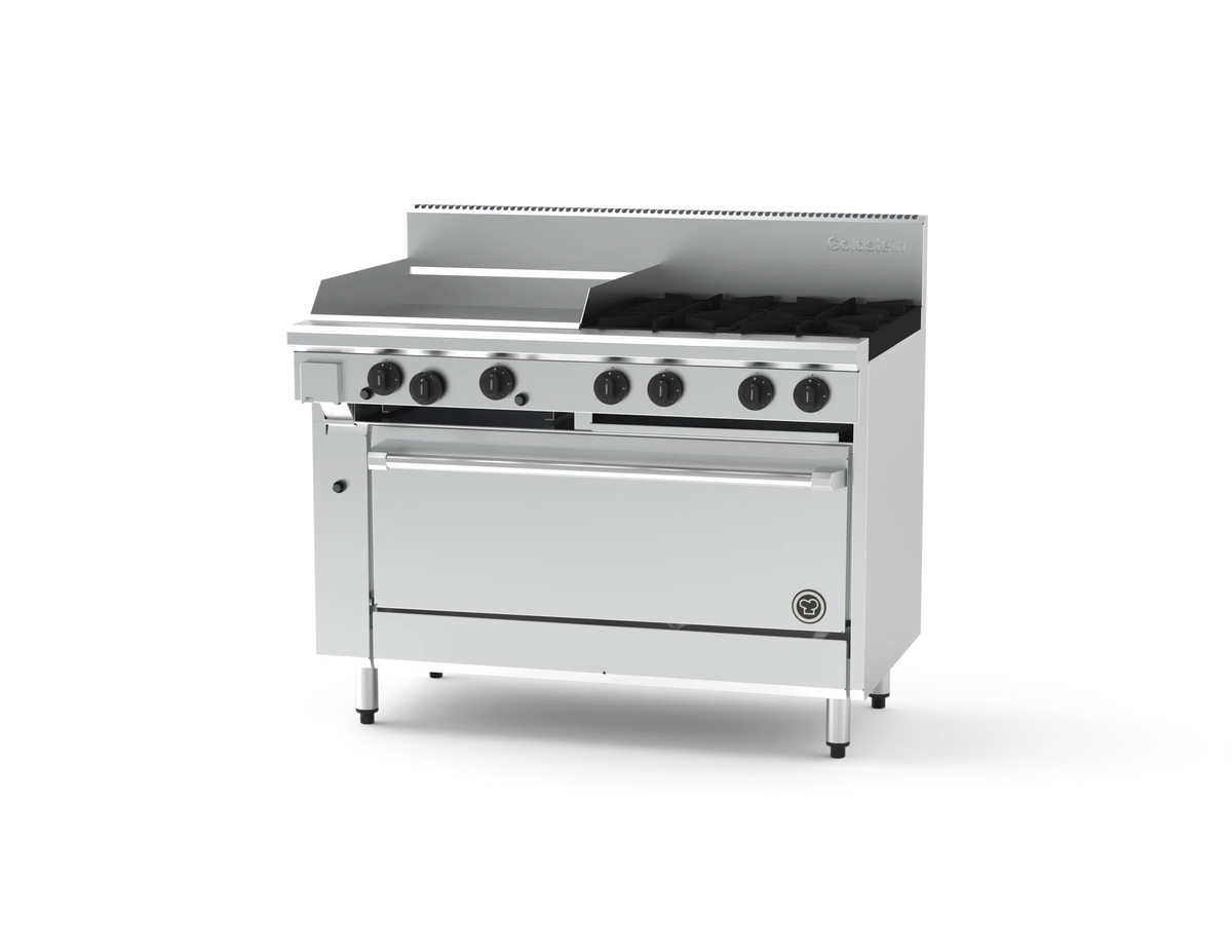 Goldstein 800 PF24G440-X, 4 Burner with 610mm Griddle Oven Range