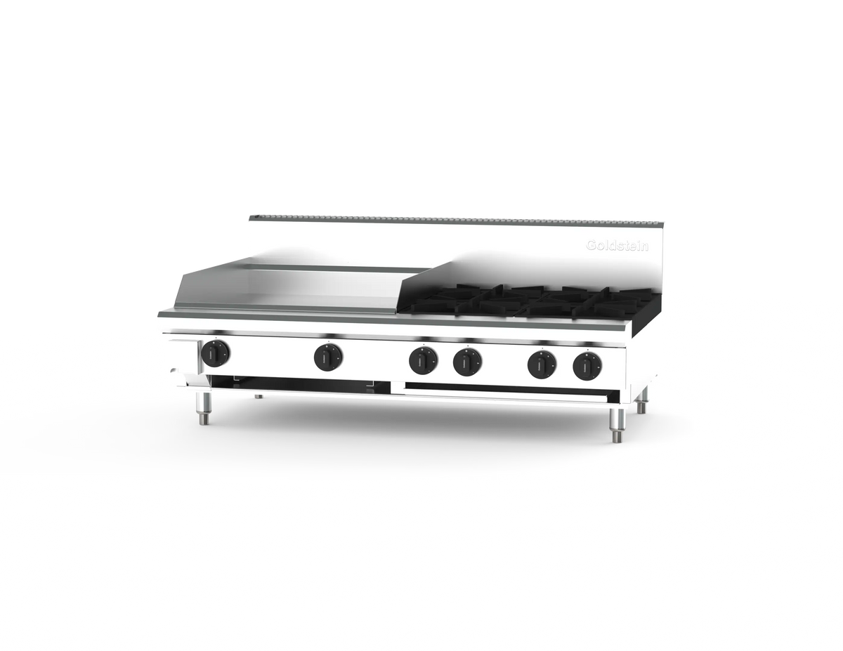 Goldstein 800 PFB24G4-X, 4 Burner with 610mm Griddle Cooktop