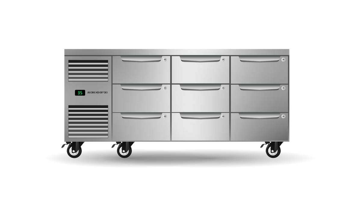 SKOPE ProSpec PG11.UBR.3.D9 Nine Drawer, Three Bay, Underbench GN 1/1 Fridge