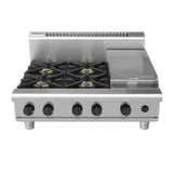 Waldorf 800 RN8603G-B, 4 Burner with 300mm Griddle Cooktop with Bench Base