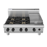Waldorf Bold RNB8603G-B, 4 Burner with 300mm Griddle Cooktop with Bench Base